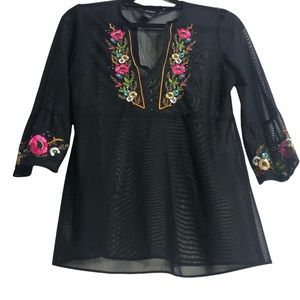 Women’s Express Sheer Floral Blouse